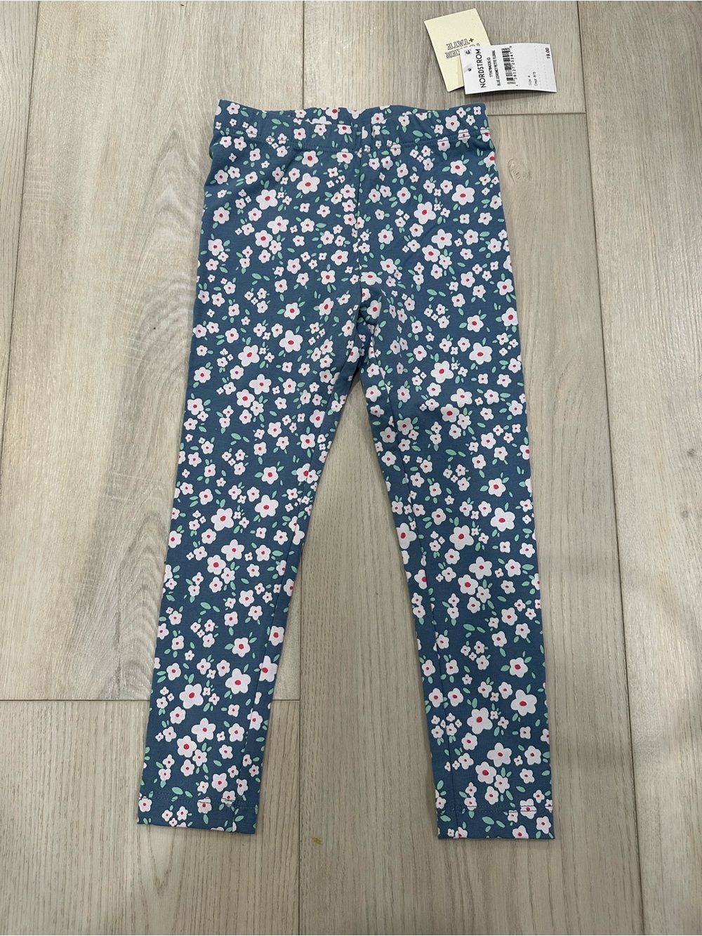 Tucker + Tate Teal Floral Print Girls Leggings with Pink & White Flowers